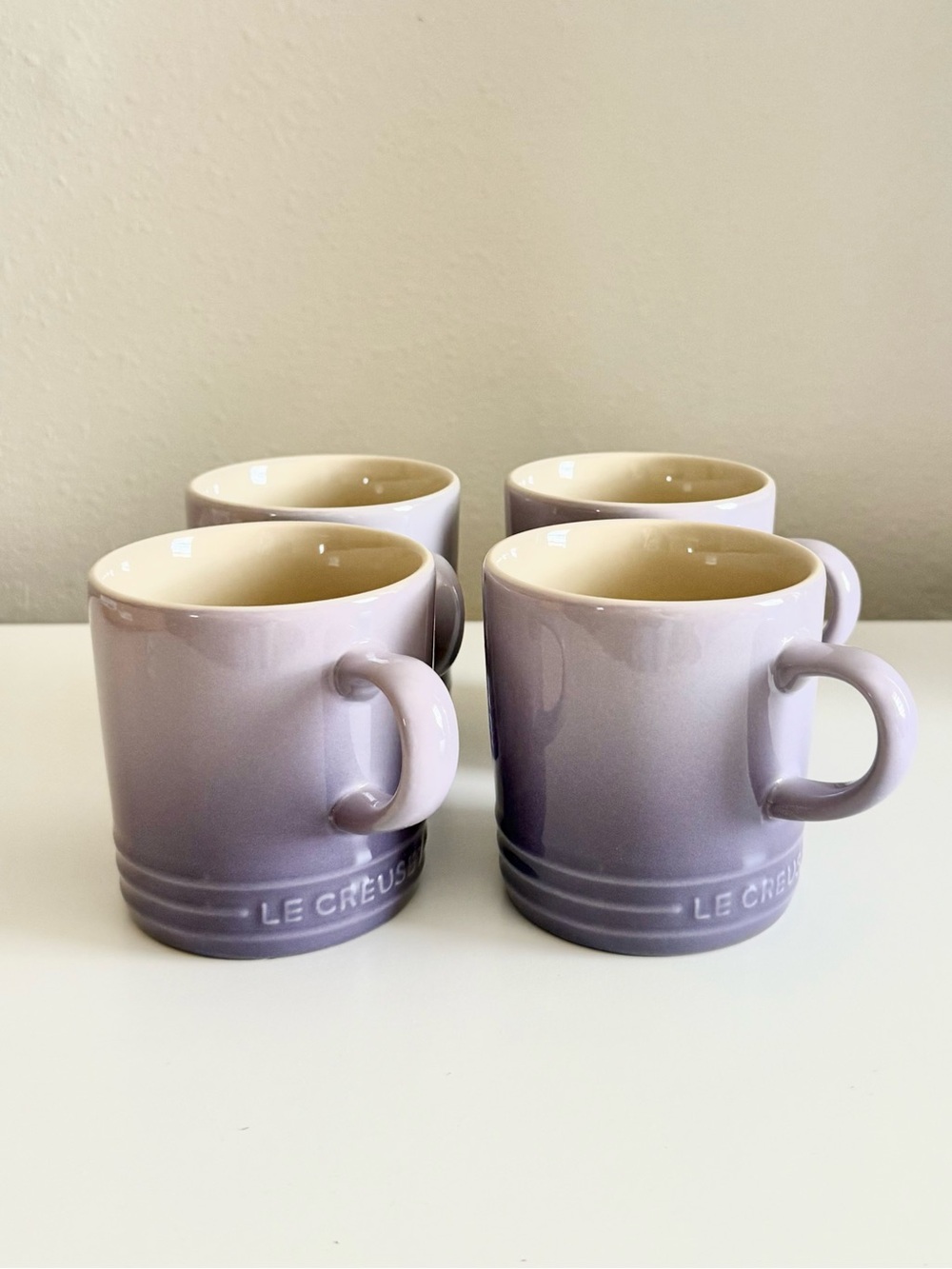 Le Creuset Set of 4 London Mugs! RARE Provence Purple!!